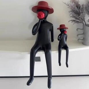 Casual and Creative Boy Holding Balloons and Blowing Bubbles Sitting Sculpture Ornaments Model House Sales House Living Room Decorations