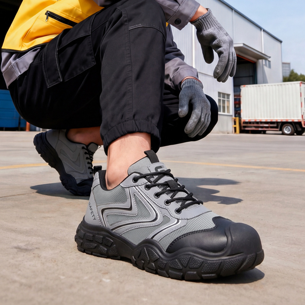 新款劳保鞋软底不累脚防砸防刺穿舒适安全鞋跨境钢包头工地工作鞋