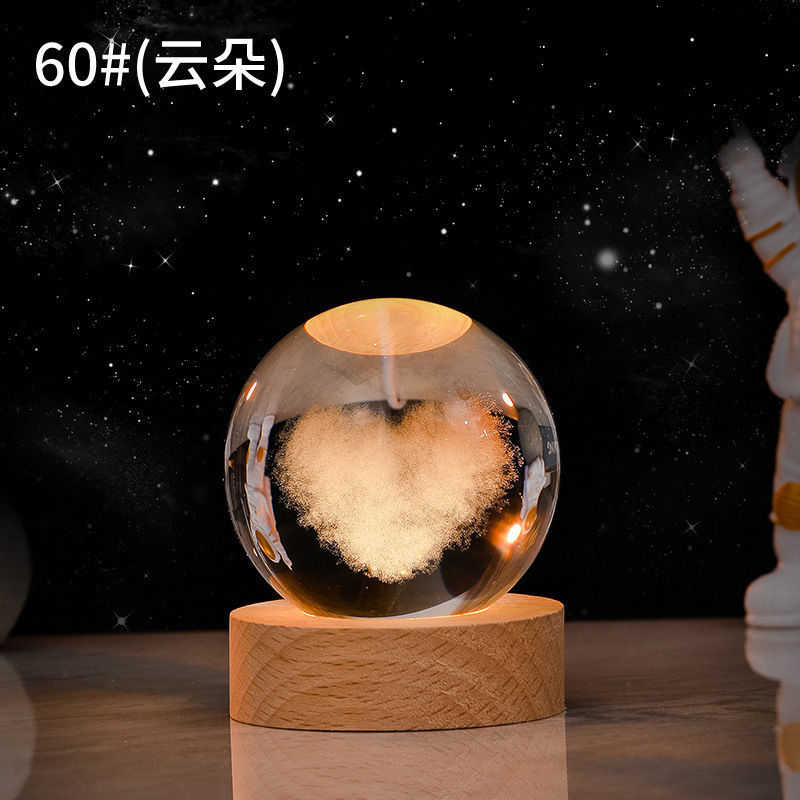 Cielo estrellado luminoso bola de cristal decoración Sol Galaxy Regalo de Cumpleaños luz de la noche regalo del Día de San Valentín de Navidad
