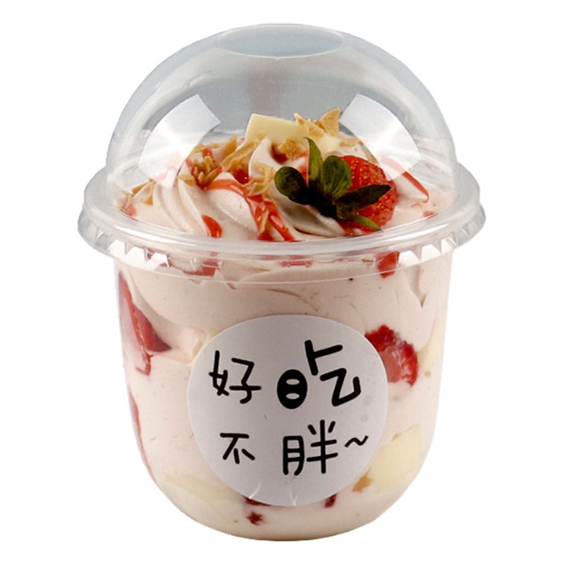 Internet celebridad Bobo taza de múltiples capas de frutas salvado helado sundae helado taza de grasa mousse taza de la torta taza en forma de U
