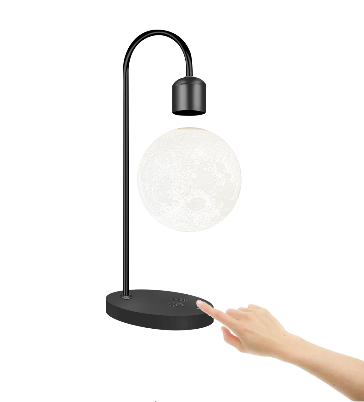 Lámpara De Luna suspendida 3D impresión integrada sin fisuras creativa suspensión magnética lámpara de mesa de Luna decoración del hogar LED luz de la noche