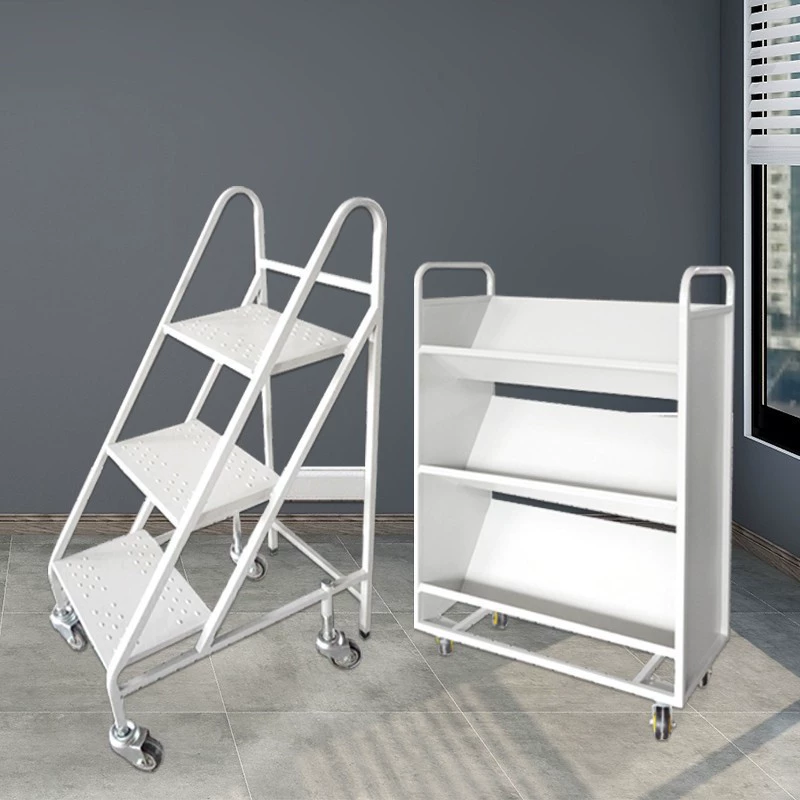 Библиотека тихая книжная тележка Трехступенчатая лестница для супермаркета