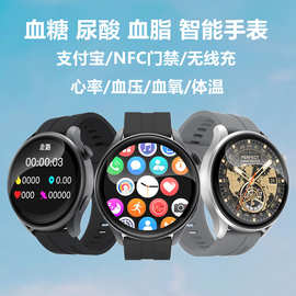 GT5智能手表血糖血脂尿酸体温NFC门禁蓝牙通话心率支付宝跨境手表