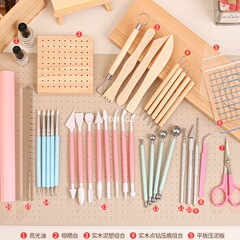 粘土石プラスチック粘土ツールセット手作り diy 粘土色泥ソフト粘土プレス泥ボードスティック子供モデル