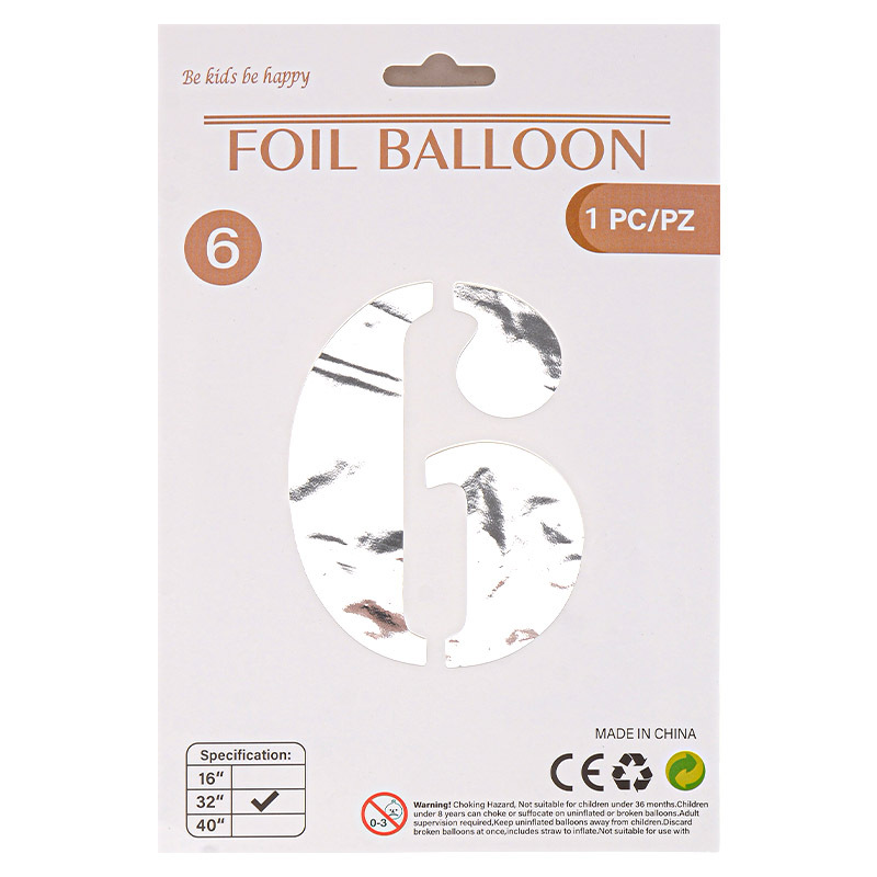 32 pulgadas Tarjeta de papel digital OPP globo de embalaje independiente fiesta de cumpleaños ambiente decorativo globo