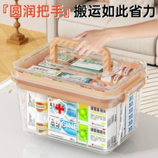 多层药箱大容量家庭装家用医药箱药品收纳分格药盒透明医疗急救箱