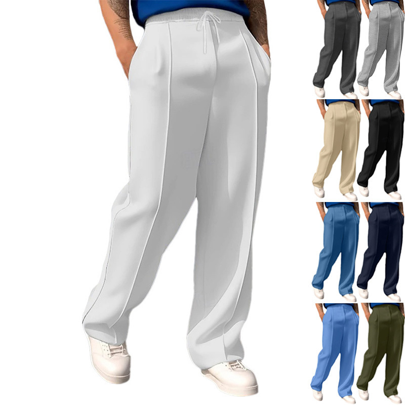 2025 Cross-border American Spring and Autumn Thin Men's Mid-waist Sports Leisure Drawstring Loose Jogging Trendy Pants Sweatpants