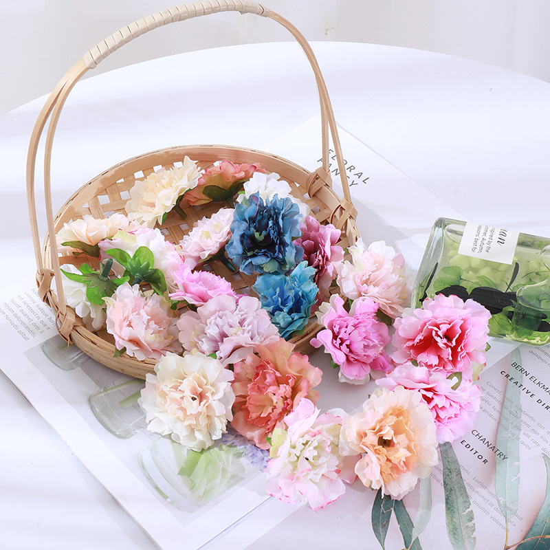 5厘米仿真康乃馨花朵花头假花婚庆花墙 DIY花环材料配件装饰花