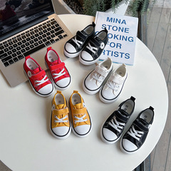 Children's Low-Top Canvas Shoes 2024 Spring Korean Style for Boys and Girls, Students' Soft Sole Baby Shoes