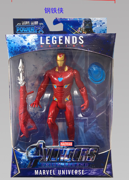 クロスボーダー子供男の子アベンジャーズアイアンスパイダーマンヴェノムブラックパンサーサノスフィギュアライトオーナメントおもちゃ|undefined