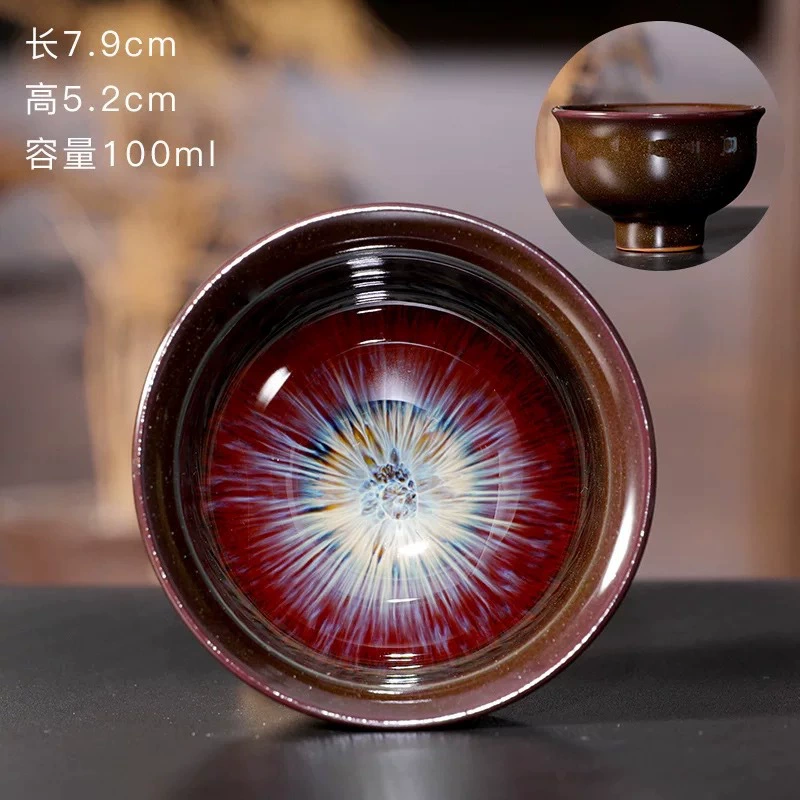 Чайная чашка Jianzhan (Tianmu), меняемая глазурь керамическая одноразовая чашка, песочно-золотые и кристаллические эффекты