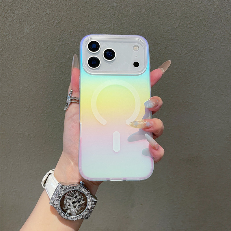 适用iphone17手机壳亚克力渐变彩镀苹果17promax磨砂磁吸壳17pro|undefined
