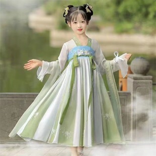 Summer and Spring Hanfu Tang Suit Ancient Style Dress for Girls 2024 Princess Costume Princess Style
