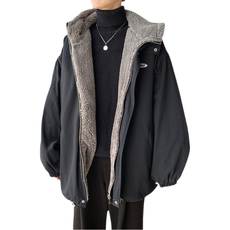 Cordero de lana de algodón acolchado abrigo de los hombres forrado de lana engrosada 2022 invierno nuevo abrigo casual marca de moda coreano de algodón acolchado abrigo de algodón acolchado ropa de abrigo