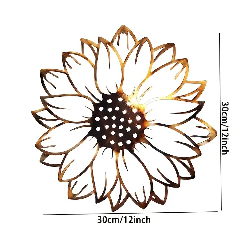 跨境亚马逊热销向日葵墙上卧室书房墙面装饰金属铁艺剪影挂件