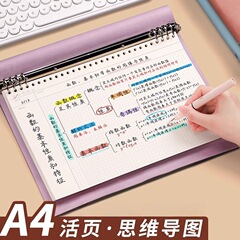 マインドマップノート A4 大型バインダー ソフトレザーグリッドコイルノート 高価値 大学院入試 フランス法試験