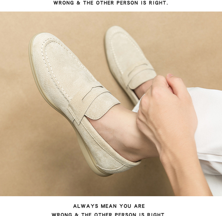 Mocassini uomo in camoscio slip-on scarpe casual comode_voghion.com