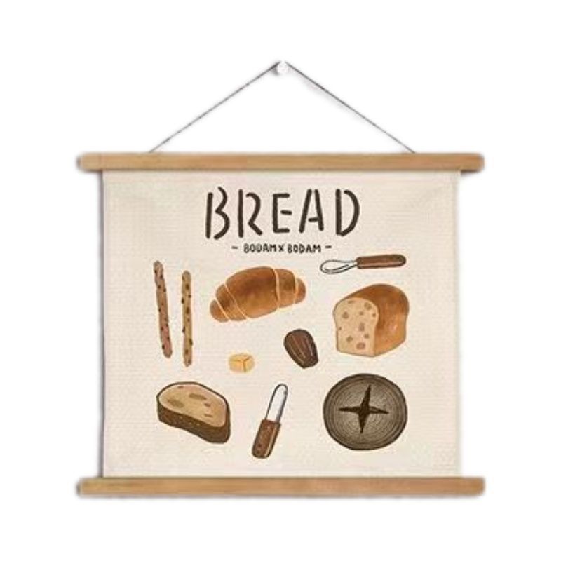 美式餐厅布艺挂画背景装饰画ins卡通动漫厨房咖啡客厅免打孔