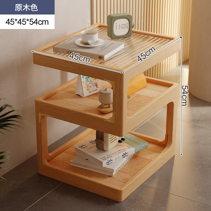 Mesa lateral del sofá, sala de estar, hogar, armario lateral de madera maciza, armario lateral, lujo ligero, casillero de almacenamiento de troncos de alta calidad, mesa de esquina