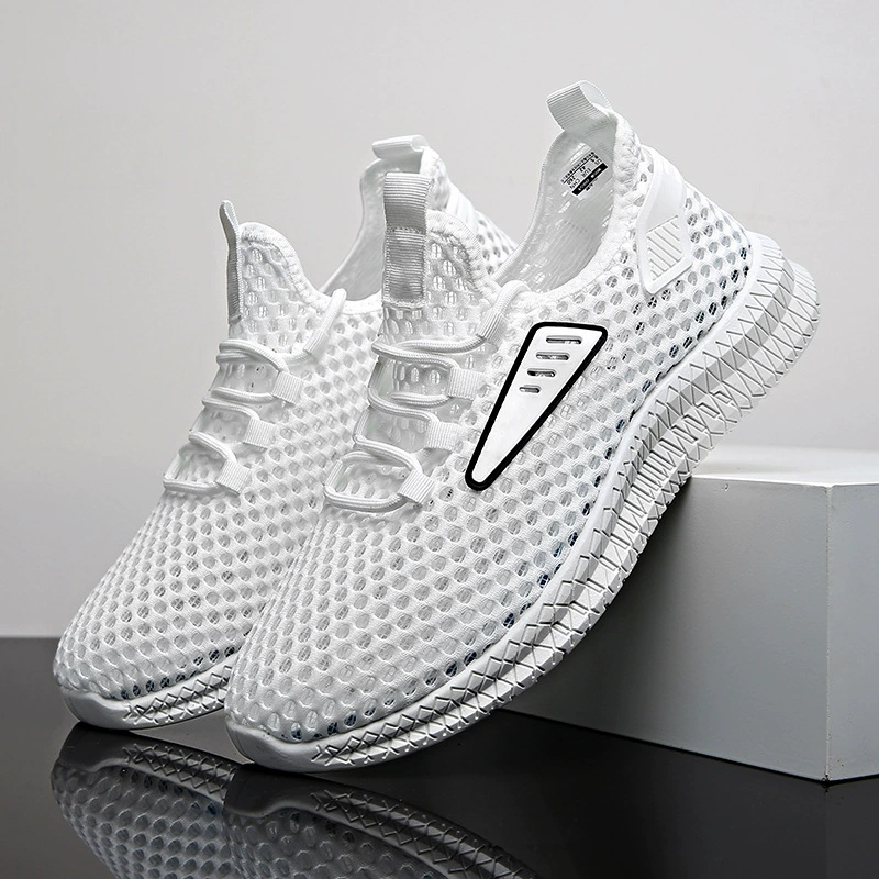 Ультралегкие весенние новые мужские кроссовки, универсальные, дышащие, с мягкой подошвой, из трикотажной ткани, повседневные, нескользящие, модные, сетчатые, спортивные.