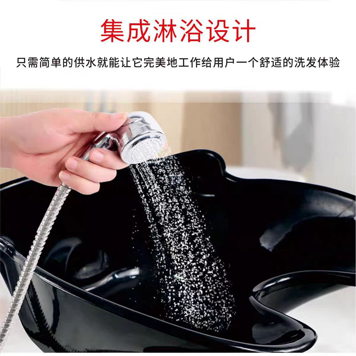 lavabo vertical portátil móvil lavabo de salón de cabello elevable lavabo de salón con boquilla de pulverización y cubo de agua