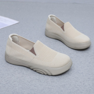 2025 New Old Beijing Cloth Shoes Soft Sole Plaid Walking Shoes Fashionable and Easiest for Match Mom Shoes Non-Slip Casual Lazy Shoes