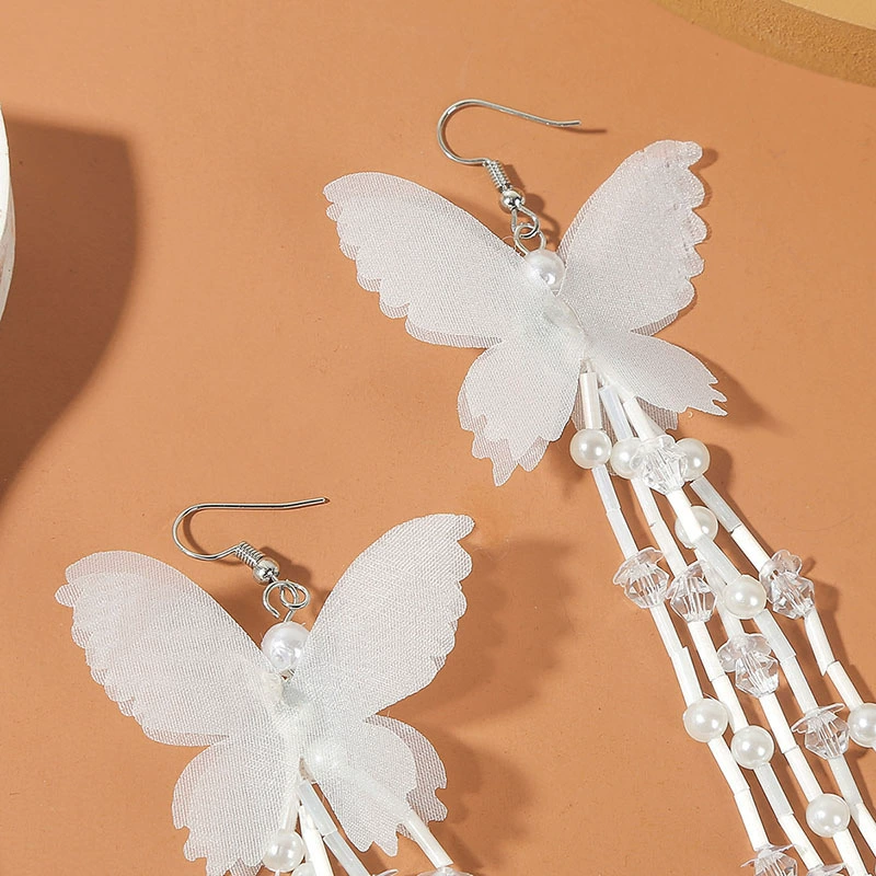 Creative long earrings, cloth, accessory, boho style, European style