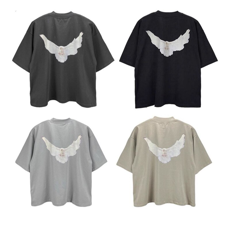 Heavyweight Washed Yeezy Kanye Kanye American High Street Fashion Brand Oversized Loose Peace Dove Short-Sleeve T-Shirt for Men Heavyweight Washed Yeezy Kanye Kanye American High Street Fashion Brand Oversized Loose Peace Dove Short-Sleeve T-Shirt for Men