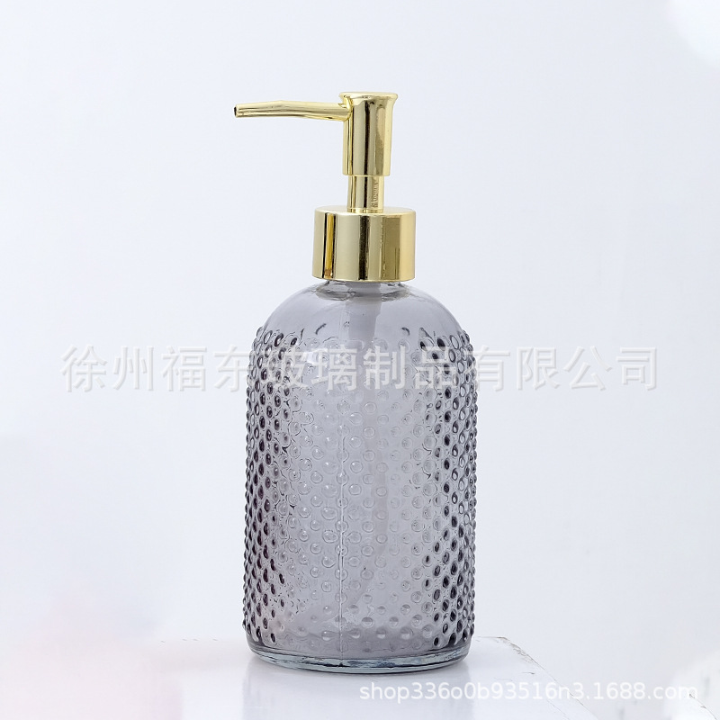 Botella de desinfectante de manos de lunares Botella de baño de presión Botella de gel de ducha Botella de desinfectante de alcohol de hotel de lunares 400m