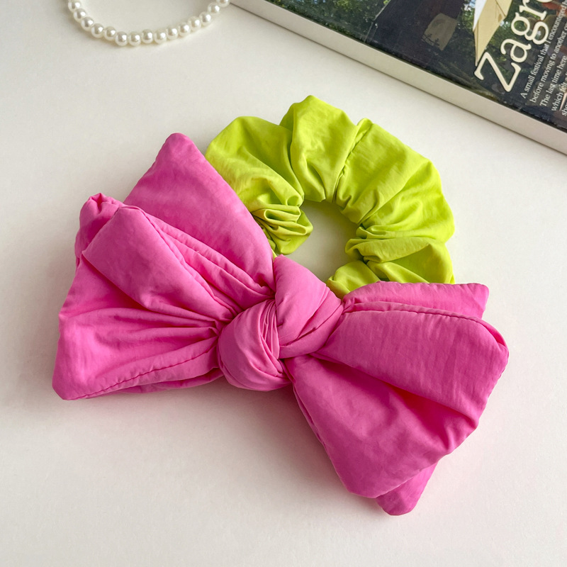 Niños arco a cuadrícula anillo de cabello intestino grueso chica atada cuerda de cabello correa otoño invierno lindo dibujos animados cuerda de caballo