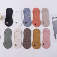 Socks for Girls: Short Socks, Cute, Japanese Style, Light Mouth, Summer Invisible Thin Crew Socks, Ins Cotton Embroidery Breathable Women's Socks, Fashion