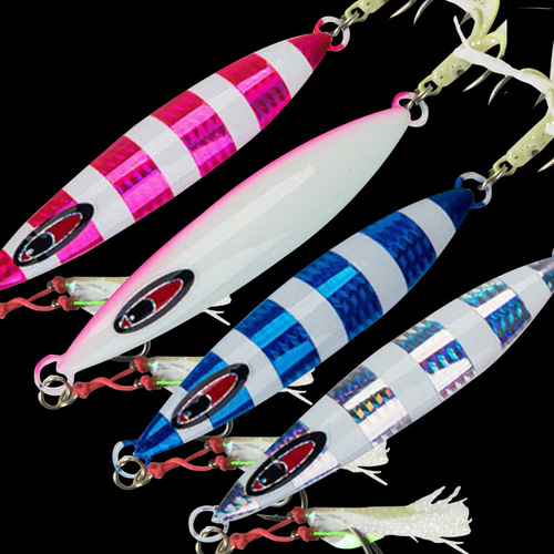 Deep-sea fishing for hairtail, mackerel, mackerel, luminous fish bone, slow-shaking iron plate road sub-bait 80g100g120