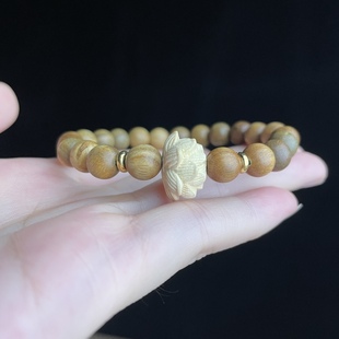 Green sandalwood Lotus Creative bracelet niche design ethnic style couple Mori Buddha beads peripheral plate play jewelry