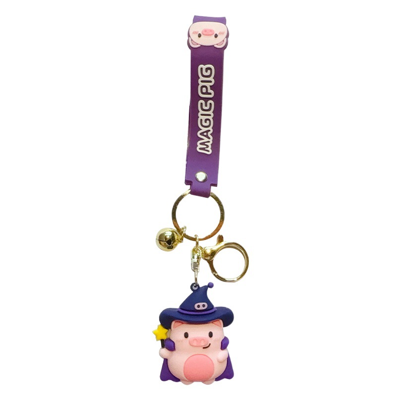 Llavero de Cerdo Mágico, Muñeco de Cerdo de PVC de Dibujos Animados, Colgante para Bolso, Anillo para Llaves de Coche, Regalo con Diseño Creativo