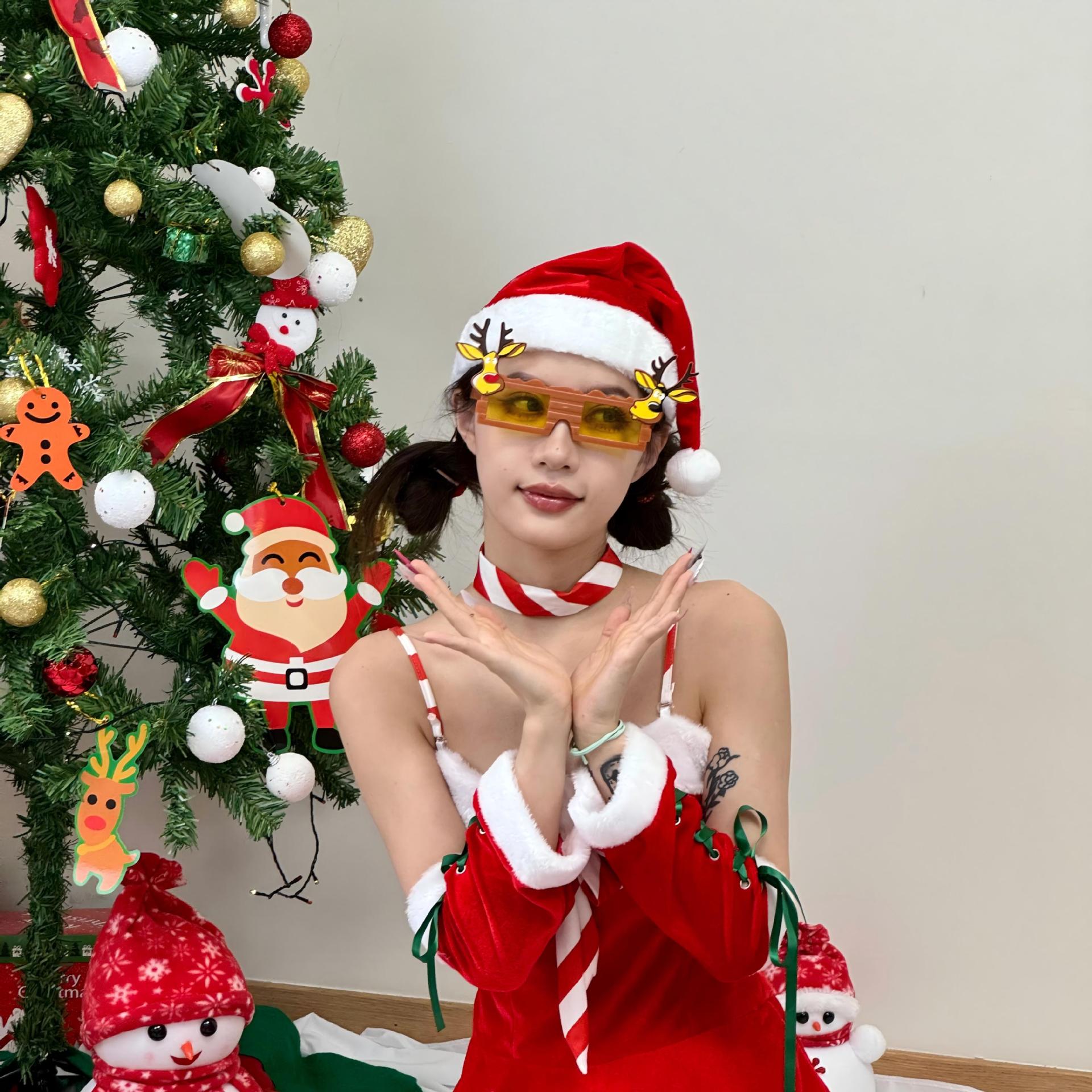 Gafas de Fiesta con Diseño de Reno de Navidad de PC Decorativas para Fotos