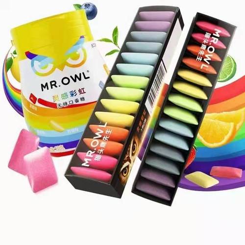 Mr. Owl's Rainbow Sugar-Free Gum (7 Flavors) 19.6g