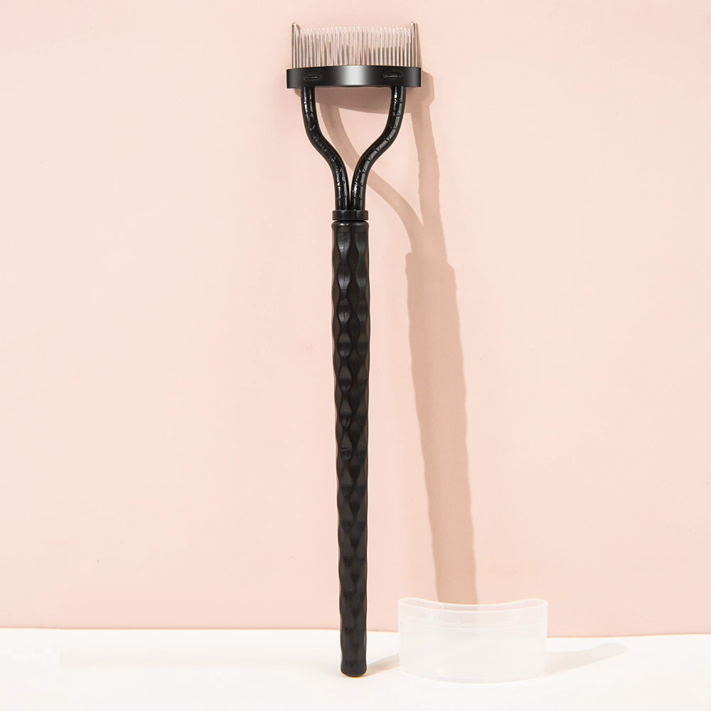Foldable Semi-Curved Eyelash Comb, Portable Steel-Needle Tool, Multi-style Handles