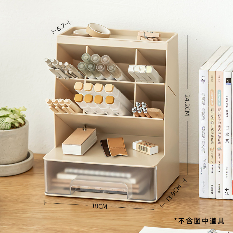 Insertar oblicuo titular de la pluma gran capacidad cajón caja almacenamiento estudiante Oficina escritorio moda creativa niños lindos Al Por Mayor