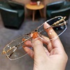 Jian Danchao wild business semi -frame glasses frame gold silk men and women anti -blue light myopia