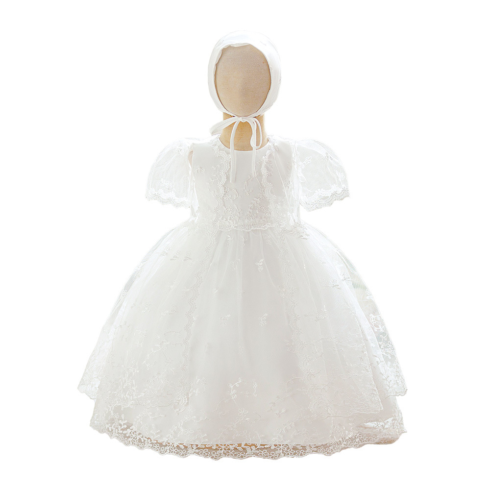 Vestido para niños, vestido de princesa, vestido esponjoso de tres piezas, vestido de fiesta para niña de flores, vestido de lavado de un año para bebés