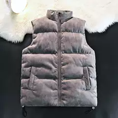 Cross-Border Live Popular Suede Stand-Up Collar Vest for Men and Women, Casual Waistcoat Vest Top, Youth Jacket Trendy