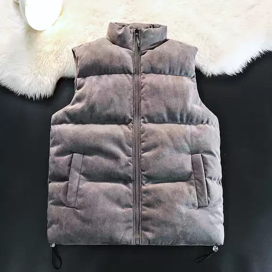 Cross-Border Live Popular Suede Stand-Up Collar Vest for Men and Women, Casual Waistcoat Vest Top, Youth Jacket Trendy