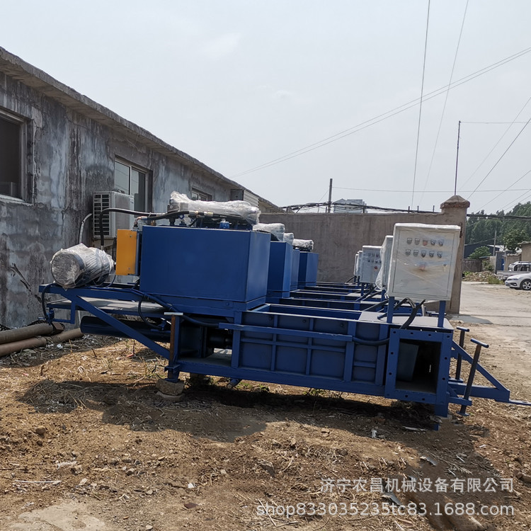 卧式液压套袋压块打包机 稻壳蒜皮打包装袋机 新型玉米秸秆打包机