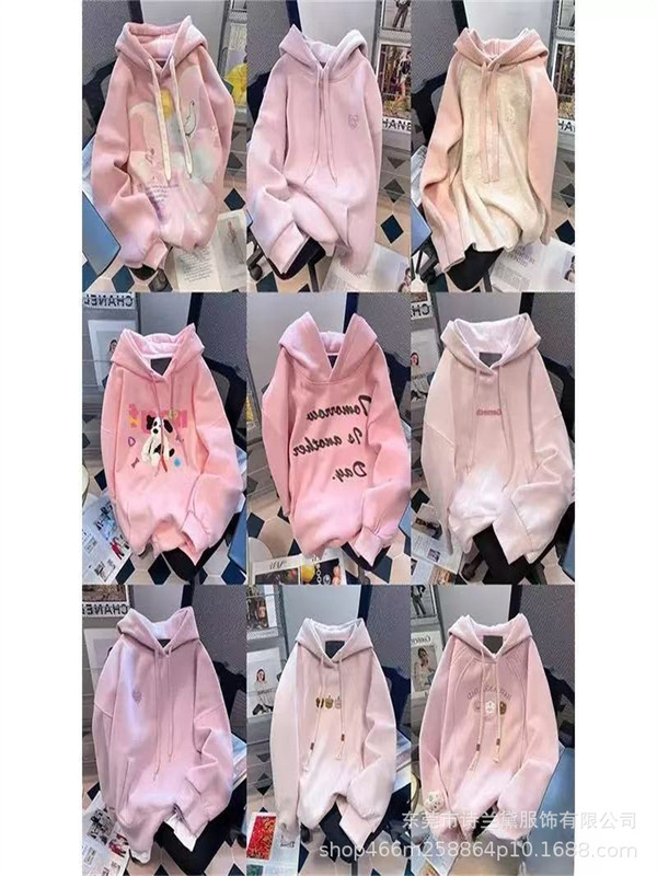 广州十三行春秋新款加绒加厚卫衣韩版宽松休闲外套女装批发货源|undefined