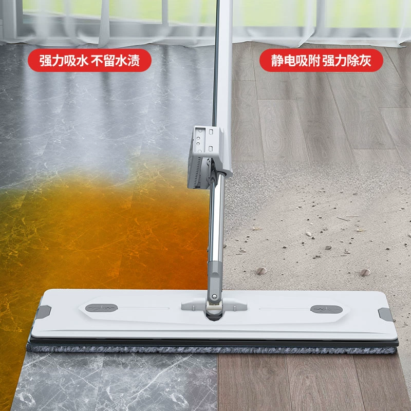 Wet and dry double-wheel flat mop with self-cleaning popular lazy mop for wooden floor and tile cleaning