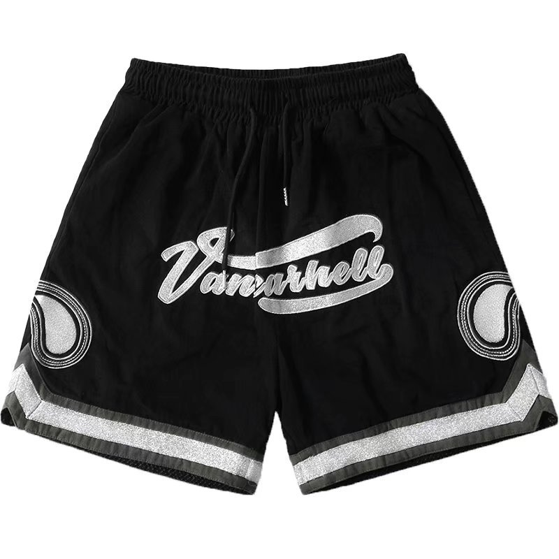Pantalones cortos casuales de verano para hombres, marca de moda ins, color sólido, contraste simple, moda, tubo recto suelto, pantalones deportivos de cinco puntos