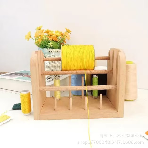 Wooden Yarn Spool Stand, Yarn Storage Rack, Rotating Ball Winder, Solid Wood Spool, Sewing and Crochet Tools