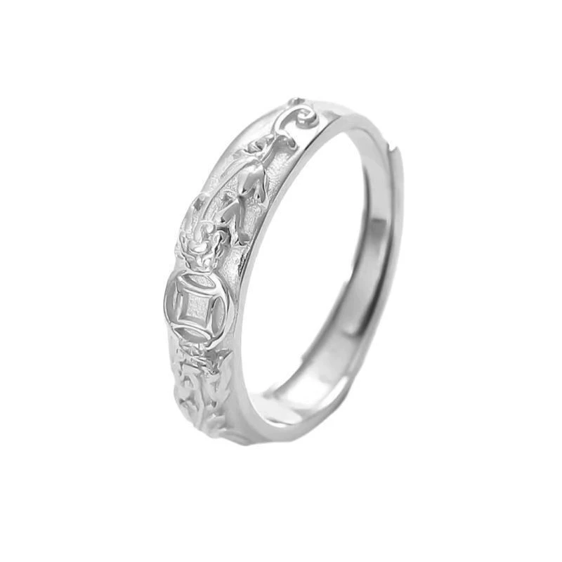 silver bracelet, universal ring for men and women, retro one bead bracelet, for beloved