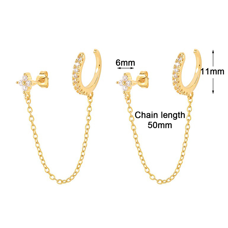 Banquet, Travel Occasion 1 Pair Elegant Lady Simple Style Flower Inlay Copper Zircon Earrings