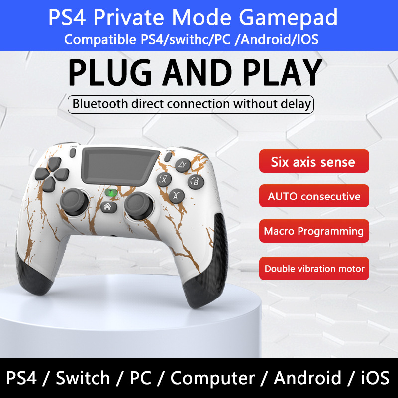 PS4 Wireless Bluetooth Handle Computer TV IOS Android switch Macro Back Key Private Model Not Infringement P06